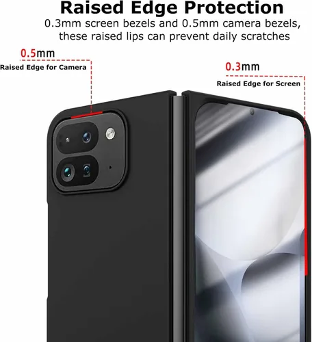 Vista 4 de Funda para Google Pixel 10 Pro Fold con protector de pantalla frontal, ultra fina mate duro PC caso resistente a los arañazos cubierta protectora