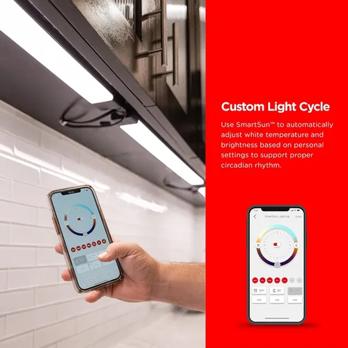 Vista 6 de UltraPro Luces inteligentes Wi-Fi de 18 pulgadas para debajo del gabinete, cambio de color, compatible con Alexa, funciona con Google Assistant