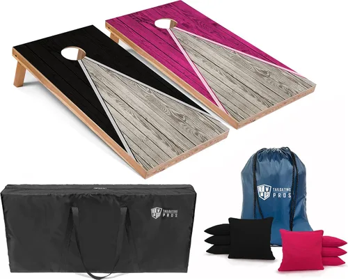 Vista 36 de Tailgating Pros Juego de tablero de Cornhole ligero con diseño piramidal con bolsas de frijoles y estuche de transporte, juego de cornhole