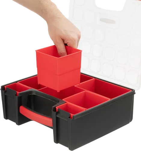 Vista 4 de INTERTOOL Organizador de Ferretería con 7 Contenedores Removibles Profundos - Caja de Herramientas de Almacenamiento de Piezas Pequeñas