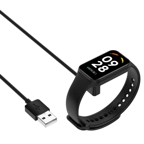 Vista 3 de Cargador compatible con Mi Band 8/8 Pro/Redmi Watch 3 Active/Lite Smart Watch Cable de carga USB Cable de repuesto 1M (negro)