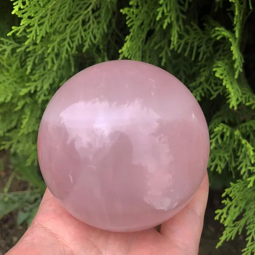 Vista 5 de Bolas Baoding de cuarzo rosa de 1.4 pulgadas, bolas pequeñas de cristal rosa curativo para el estrés, bolas de mano para terapia de manos, alivio