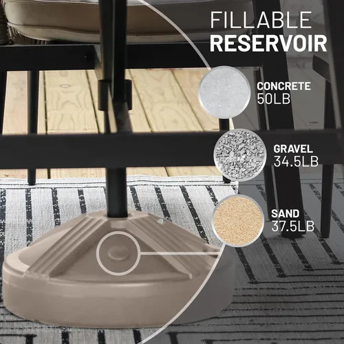 Vista 3 de US Weight Base de sombrilla duradera de 50 libras diseñada para ser utilizada con una mesa de patio