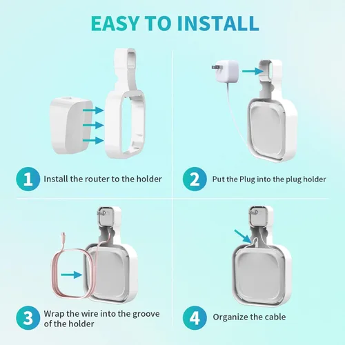 Vista 3 de Soporte de montaje en pared para eero 7 router Mesh Wi-Fi System – Sin cables desordenados, soporte de pared para extensor eero 7, soporte