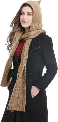 Vista 2 de Bellady Bufanda de punto con capucha para invierno