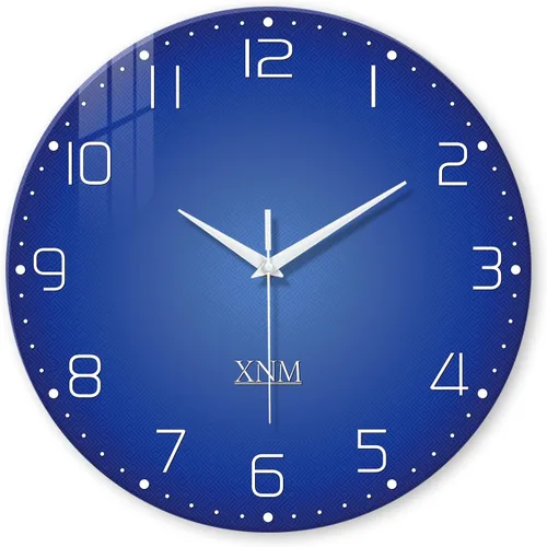 Vista 12 de XNM Relojes de pared de cristal negro con pilas de 12 pulgadas