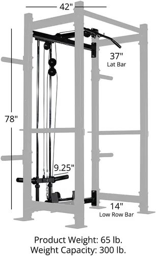 Vista 7 de Titan Fitness Accesorio corto para rack de torre LAT para bastidores de alimentación atornillados serie T-3 y X-3, capacidad de carga olímpica