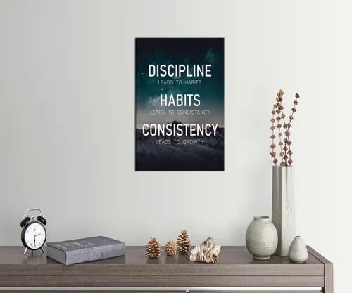 Vista 3 de Disciplina Hábitos Consistencia Crecimiento Arte Motivacional para Pared Póster Inspirador Impresiones en Lienzo Obras de Arte para Oficina A-UNO-31