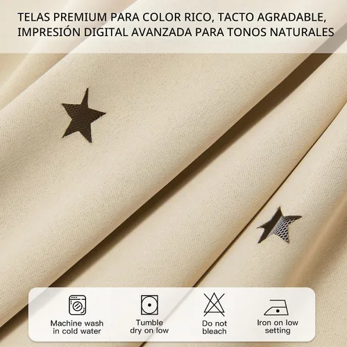 Vista 3 de XiDi - Cortinas beige con superposición transparente para sala de estar y dormitorio, ventana pequeña, 2 paneles, 80% de oscurecimiento, cortinas