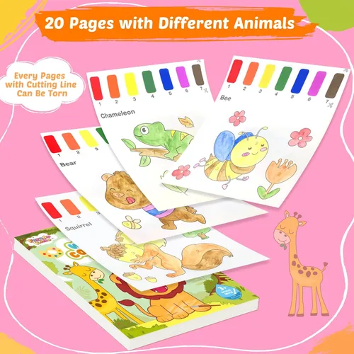 Vista 3 de Libros para Colorear con Pintura de Agua para Niños Pequeños, Juego de Pintura Acuarela Sin Desorden para Niños de 3, 4, 5, 6, 7, 8 años, Juguetes