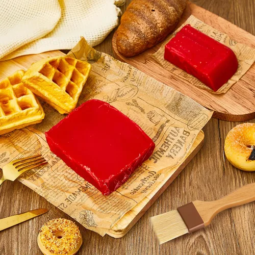 Vista 6 de Bloque de cera de queso para conservar queso, 2.2 libras, cera roja para hacer queso con cepillo para almacenamiento a largo plazo, para una