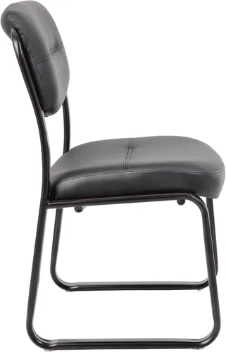 Vista 7 de Boss Office Products B9539 Silla lateral con base de trineo de cuero, color negro, 250
