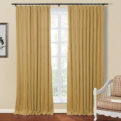 Vista 18 de TWOPAGES Cortina de Pliegues Pellizco Beige para Sala de Estar de 84 Pulgadas de Largo, Panel de Cortina de Ventana de Doble Capa Oscurecedora