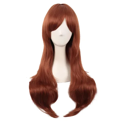Vista 19 de MapofBeauty - Peluca larga de extremos rizados para cosplay, de 28 pulgadas, para mujer, color Azure Azul celeste