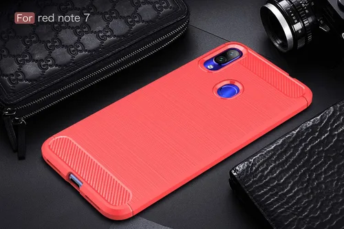 Vista 11 de Funda compatible con Xiaomi Redmi Note 7, fibra de carbono absorción de choque Slim Case (negro)