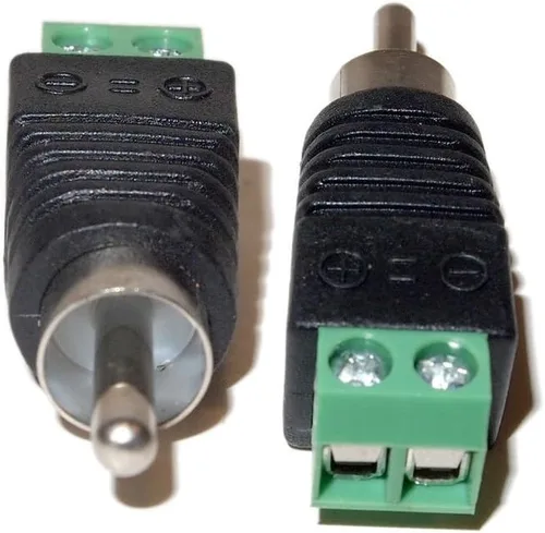 Vista 2 de Evertech 10 unids RCA macho jack a audio video tornillo terminal conector CCTV AV Balun