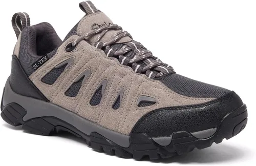 Vista 13 de SHULOOK Botas de senderismo impermeables para hombre, ligeras, antideslizantes, al aire libre, botas de tobillo transpirables, senderismo