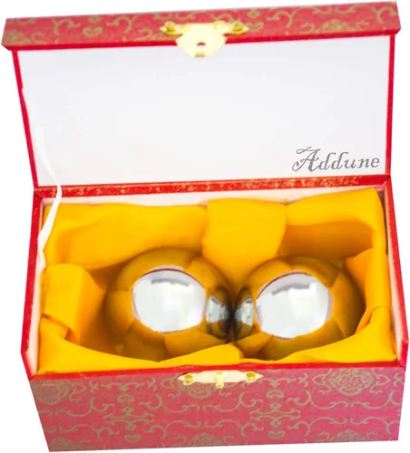 Vista 6 de Pelota de baoding china de hierro sólido, pesada, sin timbre, acero inoxidable, cromado, bolas de ejercicio para la salud para terapia de manos