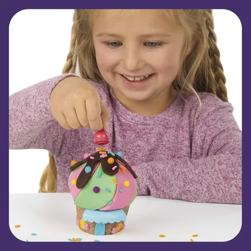 Vista 6 de Play-Doh Builder - Kit de construcción de juguete para helado para niños de 5 años en adelante con 8 latas de compuesto de modelado no tóxico, fácil