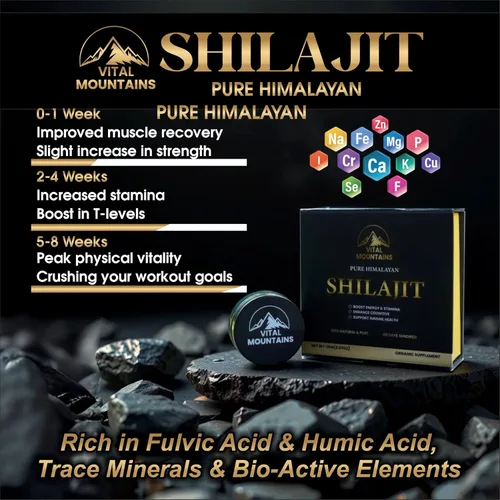 Vista 6 de Resina Shilajit pura del Himalaya para hombres y mujeres, rica en ácido fúlvico con más de 85 minerales traza para fuerza, energía, resistencia
