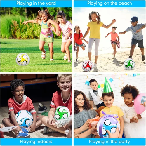 Vista 6 de Shappy 4 pelotas de fútbol tamaño 3 con bomba desinflada, pelotas de fútbol para interiores y exteriores, juego deportivo, jóvenes, adolescentes