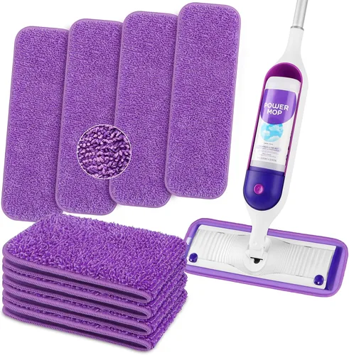 Vista 10 de HOMEXCEL Almohadillas de microfibra reutilizables para mopa Swiffer PowerMop, repuestos de almohadillas Power Mop para trapeador de spray
