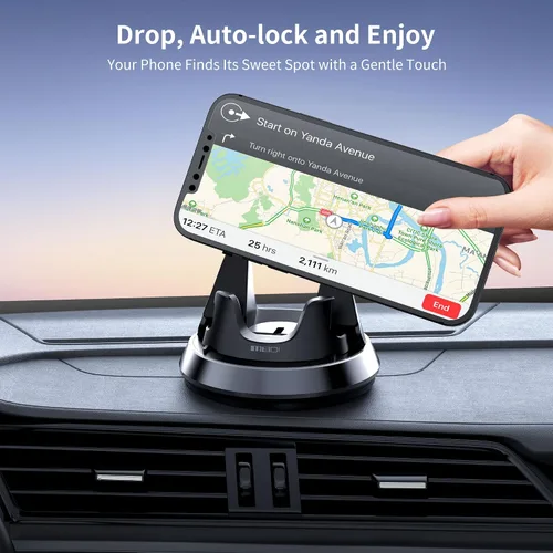 Vista 6 de MEIDI Soporte de teléfono para salpicadero, soporte para teléfono de coche, soporte para teléfono celular de coche ajustable con grosor