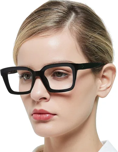 Vista 7 de MARE AZZURO Lentes de computadora para mujer, con bloqueo azul, elegantes lentes de juego para mujer, sin aumento