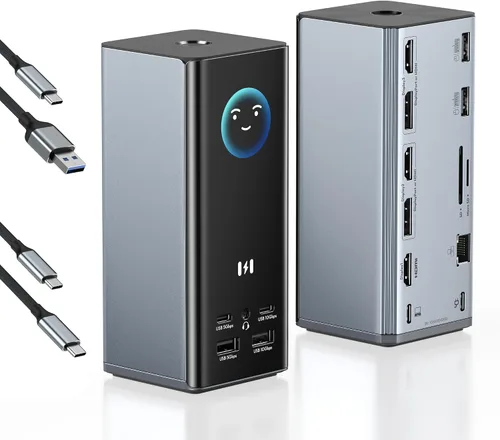Vista 9 de Selore - Estación de acoplamiento USB C 3 monitores 3 HDMI 13 en 1