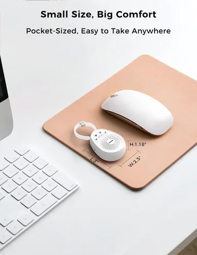 Vista 2 de FOXFINE Máquina de sonido portátil, máquina de ruido blanco de viaje con 30 sonidos relajantes, temporizador y memoria para dormir, bebé, adultos
