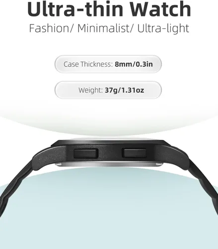 Vista 2 de Digital Watch Waterproof, Ultra-Thin Super Wide-Angle Display Sport Digital Watches for Men Women Swimming