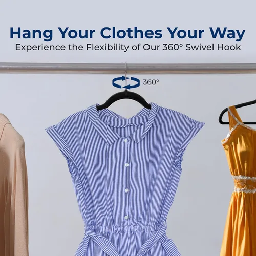 Vista 6 de SereneLife Paquete de 10 Perchas para Ropa de Terciopelo – Perchas Antideslizantes para Ropa con Diseño de Servicio Pesado, Perchas Delgadas que