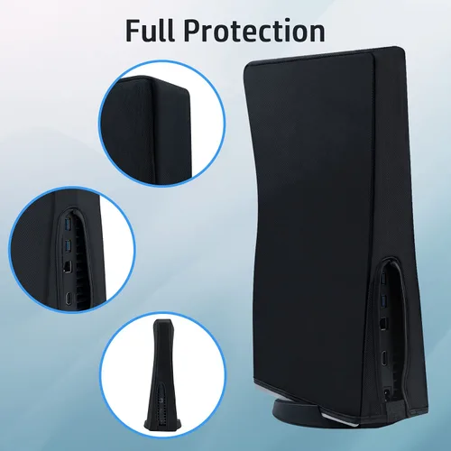 Vista 5 de Wigearss vertical Mode Dust Cover for PS5 Console 1680D Oxford Cloth Anti-Scratch Waterproof Dust Guard Backend Cutaway Design