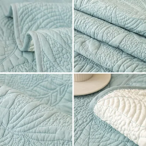 Vista 7 de vctops Funda para sofá de algodón con bordado de hojas, antideslizante, acolchada, para sofá modular, con patrón de plantas tropicales