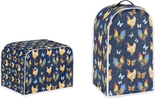 Vista 16 de doginthehole Funda para licuadora y tostadora, 2 rebanadas estéticas de estrellas de mar con estampado de conchas marinas para batidora o cafetera