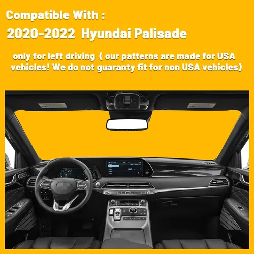 Vista 6 de Tapete antideslizante para tablero de instrumentos compatible con Hyundai Palisade 2020 2021 2022 (sin HUD)