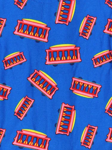 Vista 5 de Daniel Tiger s Neighborhood - Pijama estilo abrigo de franela para niños pequeños Azul Patchwork
