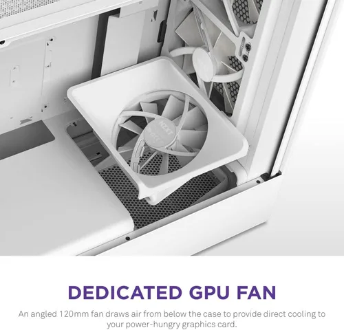 Vista 5 de NZXT H5 Flow RGB Estuche compacto ATX para juegos de PC de torre media – Panel frontal perforado de alto flujo de aire – Panel lateral de vidrio