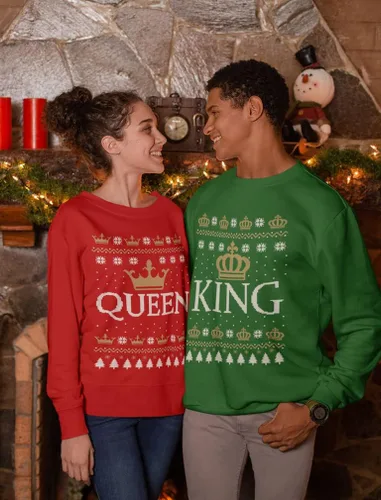 Vista 2 de King & Queen - Conjunto de sudadera a juego con corona de él y ella
