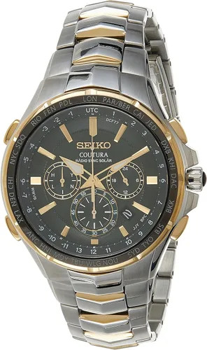 Vista 7 de Reloj SEIKO SSG010 para Hombre - Colección Coutura - Cronógrafo Solar con Sincronización de Radio, Caja y Brazalete de Acero Inoxidable en Dos