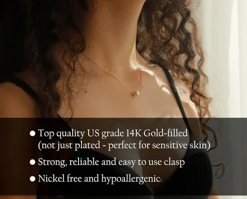 Vista 18 de Collar de hija relleno de oro de mamá o papá, collar clásico de perlas blancas con mensaje significativo, listo para regalar