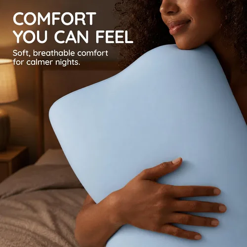 Vista 7 de Almohada de espuma viscoelástica con contorno firme, almohada cervical para aliviar el dolor de cuello, almohadas ortopédicas para dormir de lado