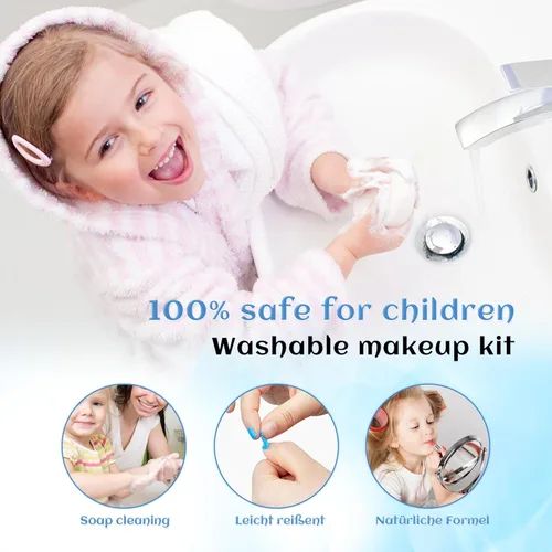 Vista 5 de Juegos de maquillaje para niñas – Maquillaje para niños de 8 a 12 años, Maquillaje para Niñas, kit de maquillaje de juego, los mejores juguetes