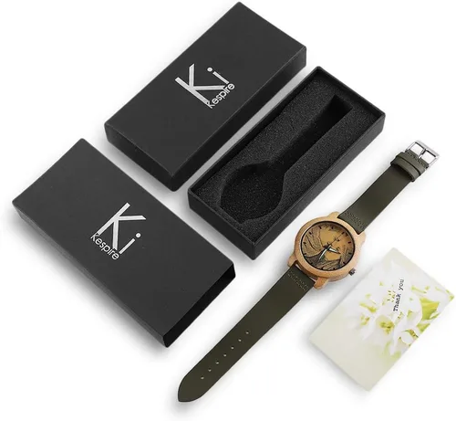 Vista 7 de Reloj de madera con foto o mensaje grabado de doble cara para regalo.