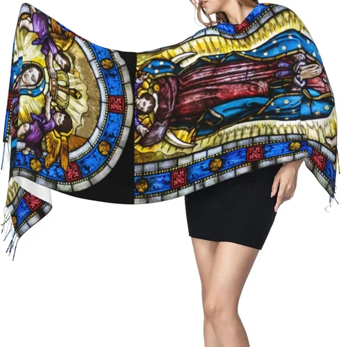Vista 3 de Waygotee Our Lady Of Guadalupe Virgin Mary Soft Cashmere - Bufandas ligeras para mujer, chales grandes y envolturas