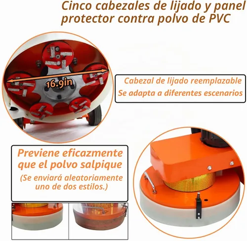 Vista 5 de INTSUPERMAI 220V Industrial piso de hormigón Rectificadora 5 Cabeza de pulido