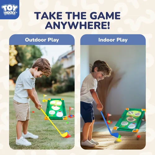 Vista 7 de TOY Life Set de palos de golf para niños, juego de golf para niños pequeños de 3 a 5 años, juego de golf para niños de 5 a 8 años, juguetes de golf