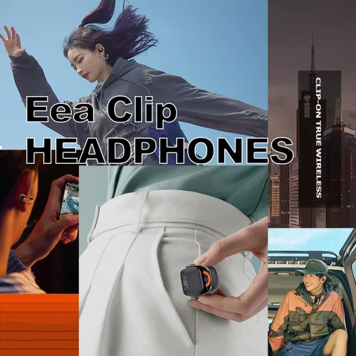 Vista 3 de Auriculares inalámbricos con clip de oreja Bluetooth 5.3, auriculares inalámbricos abiertos, auriculares de conducción ósea, mini auriculares
