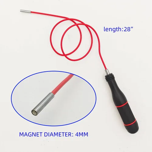 Vista 2 de GUTIMORE - Herramienta de recogida magnética flexible, pastilla magnética de 0.157 in, imán largo y flexible, longitud total de 28 pulgadas