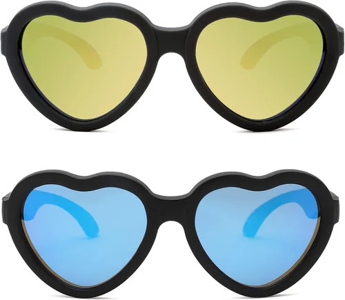Vista 2 de Gafas de sol polarizadas flexibles en forma de corazón para bebés con correa ajustable para niños pequeños y bebés de 0 a 24 meses B9*